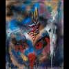 Le Clown Triste, 67x56 cm, Mixed media on canvas